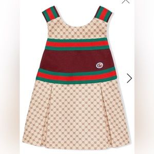 Baby Gucci Technical Jersey Dress in Fant Beige